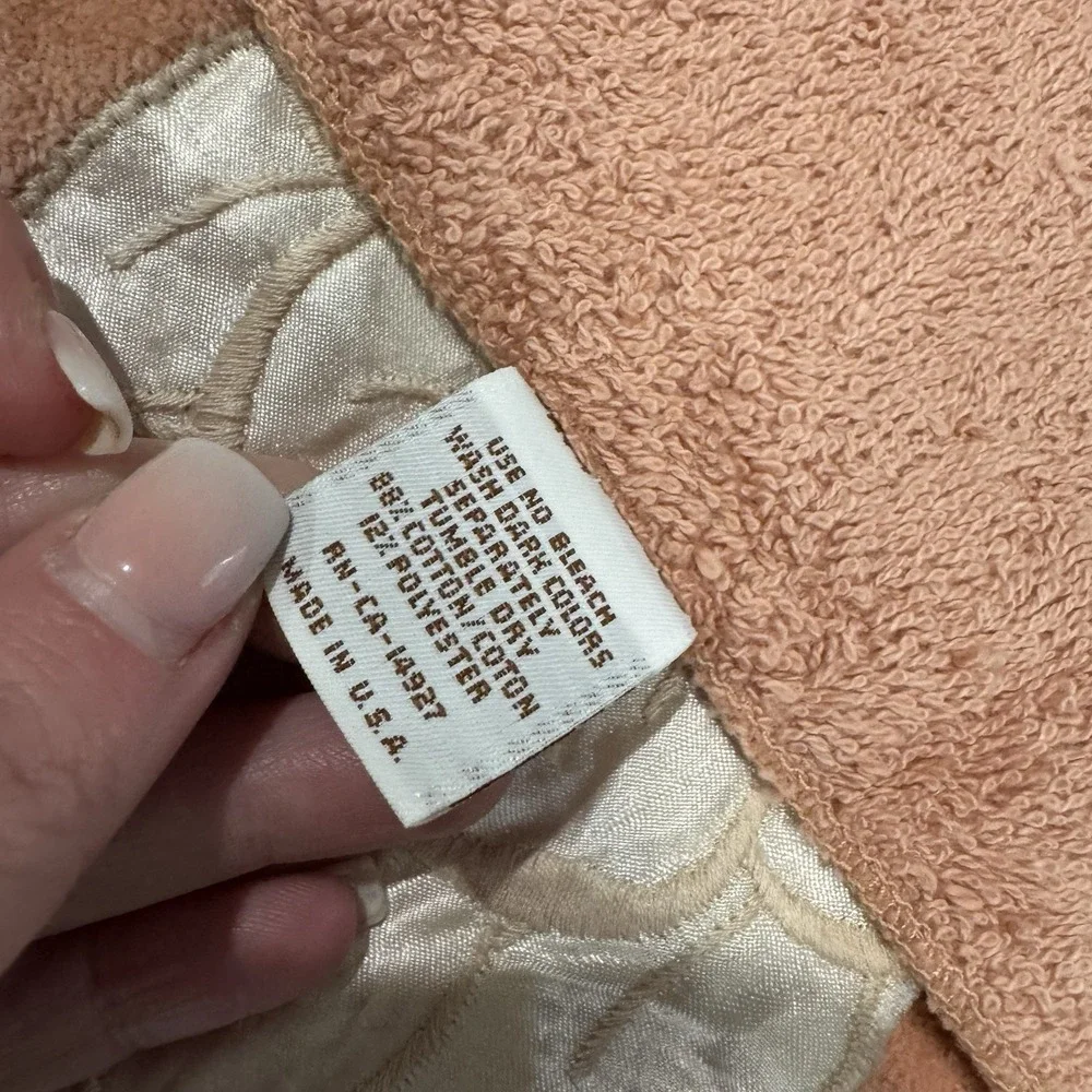 Vtg The Avanti Look 1978 2-Bath Towel 4- wash Cloth Set 6 Pink White‎ Flower EUC